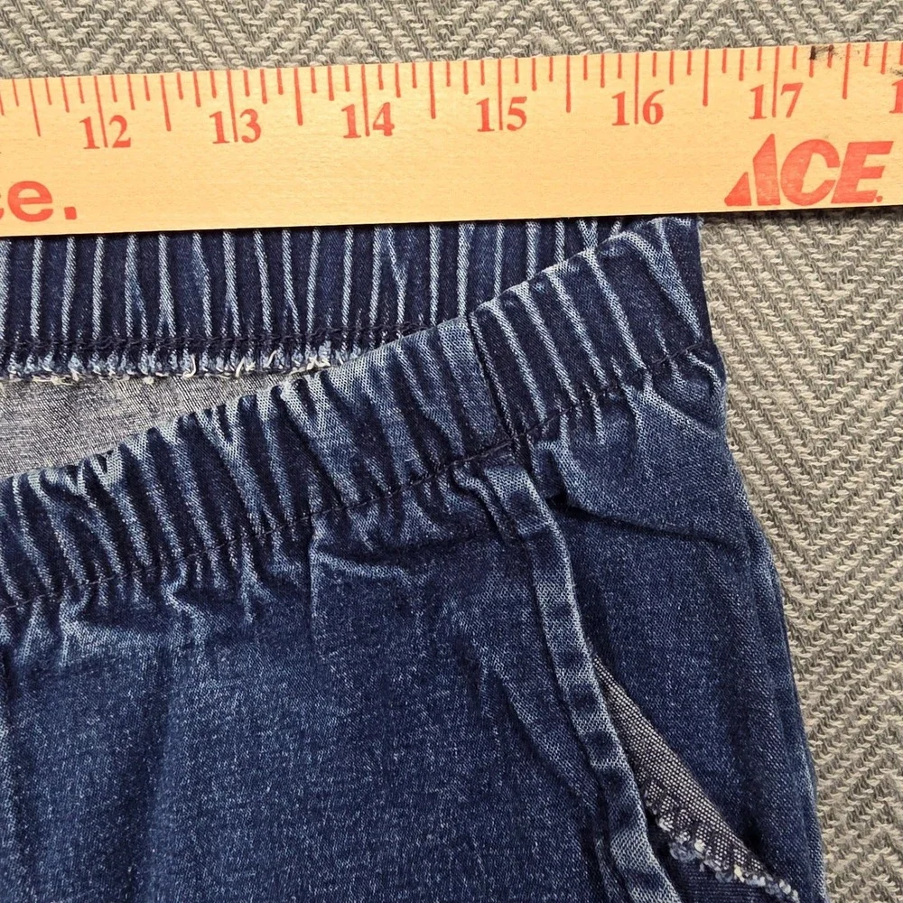 Woman Within Womens 14W‎ Blue Denim Pull On Capri Pants Elastic Waist Stretch